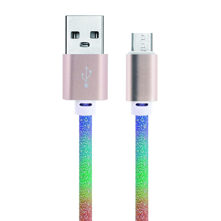 Micro USB 彩虹数据线 皮革材质 高端亮眼 数据 充电 同步