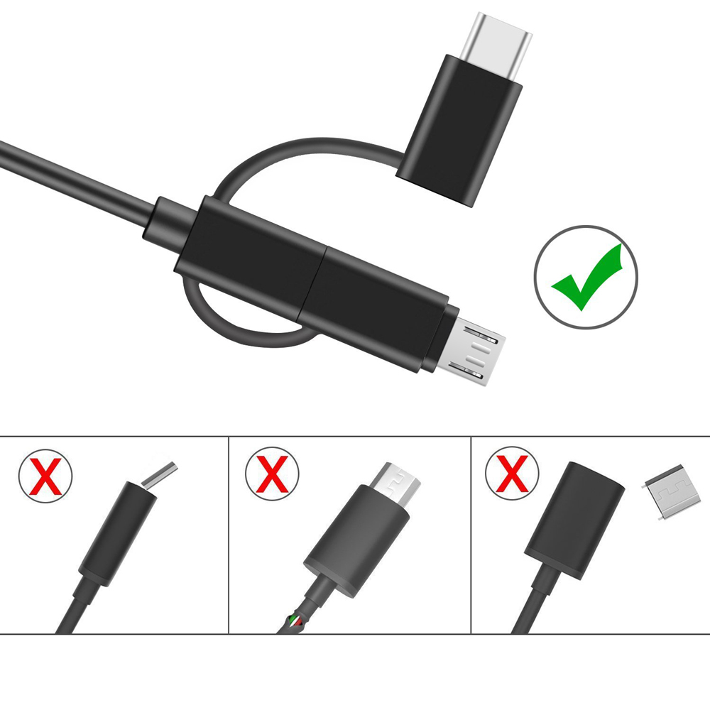 Cable USB de sincronización tres en uno