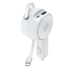 60W Car Charger with Type C Retractable Cable Portable Car Charger