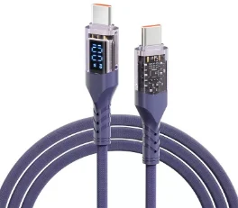 240W Digital Display Type C to Type C Cable Fast Charging USB C Data Cable for Phone 15 16 Samsung Xiaomi Tablet